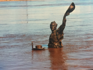 The bronze mam sculpture at the St. Louis riverfrint