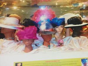 The hat display at the airport