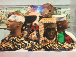 The hat display at the airport