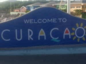 The Welcome to Curacao sign