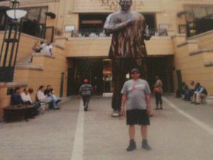 My hubby with Nelson Mandelas Statue